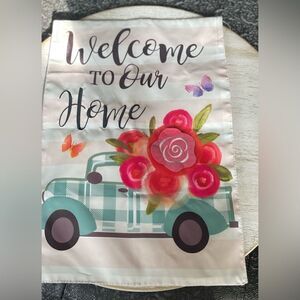Garden Flag “Welcome To Our Home” 12.5” X 18” Vibrant Colors Meadow Creek NWOT